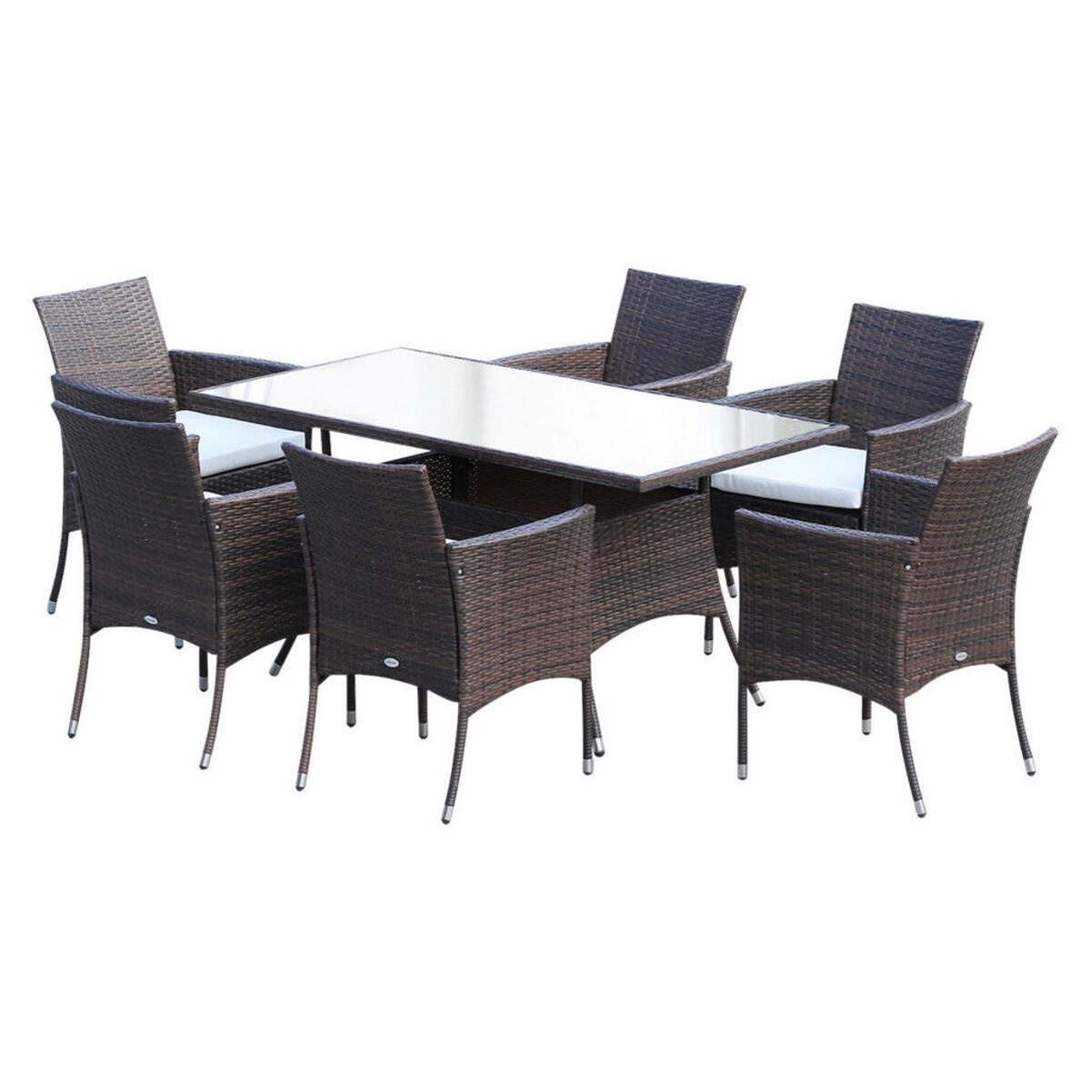 Bild 1 von Outsunny Sitzgruppe braun Metall B/H/L: ca. 80x150x74 cm