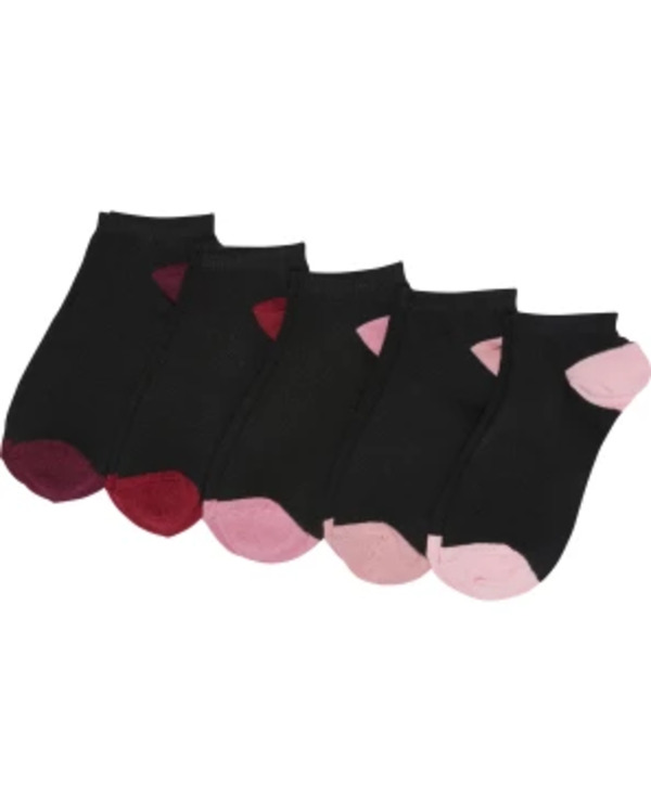 Bild 1 von Sneakersocken mit farbigen Akzenten, 5er-Pack, Janina, schwarz