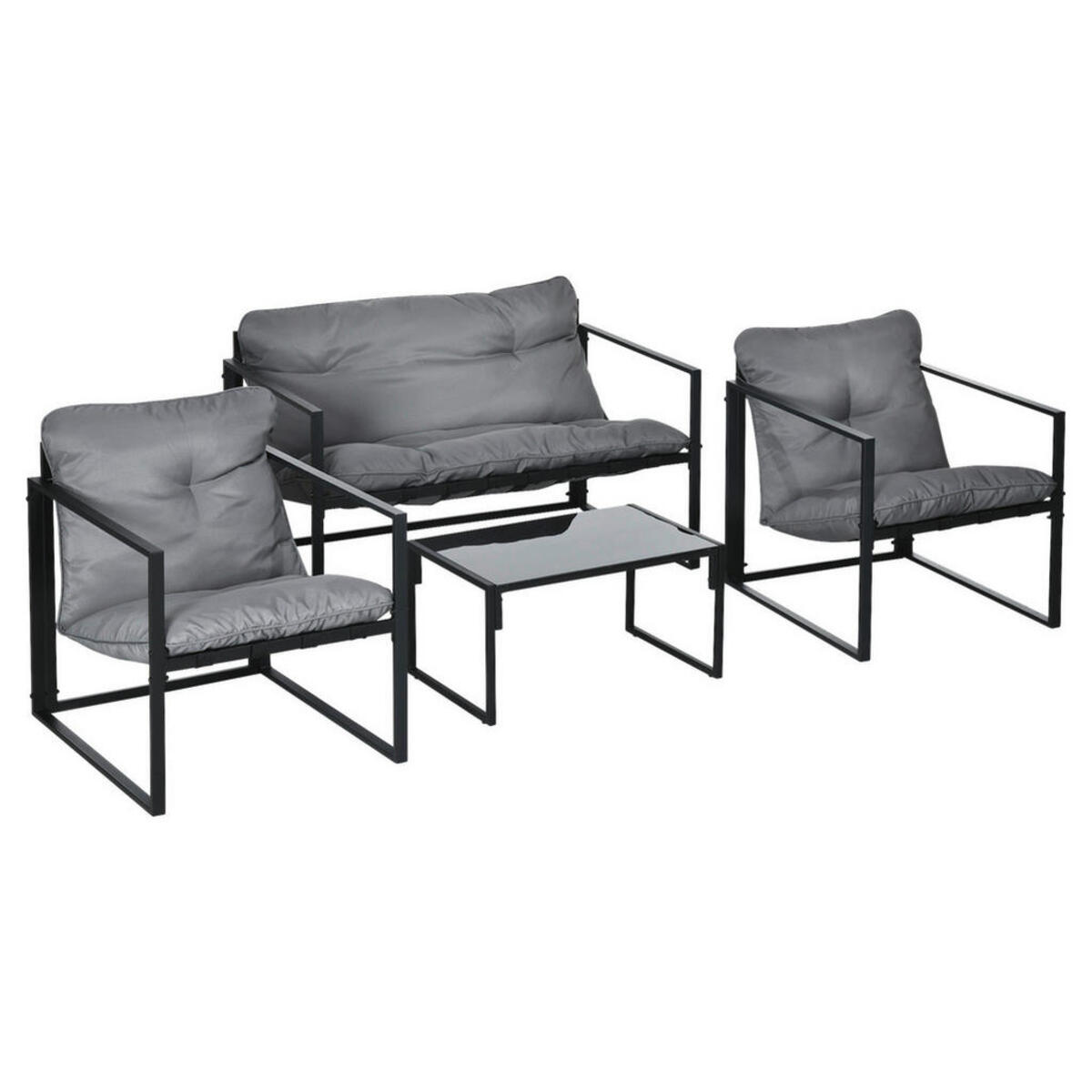 Bild 1 von Outsunny Gartensitzgruppe schwarz Polyester B/H/L: ca. 70x67x114 cm