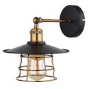 Bild 1 von GLOBO Retrofit Wandleuchte Viejo 1-flg Schwarz /Altmessingfarbig 20x20 H.28cm Metall,Innen