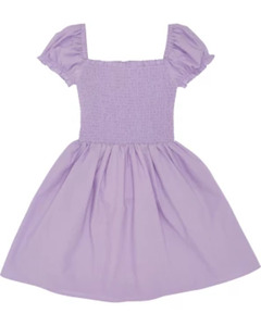 Kleid mit Smokeffekt, Y.F.K., Puffärmel, flieder
