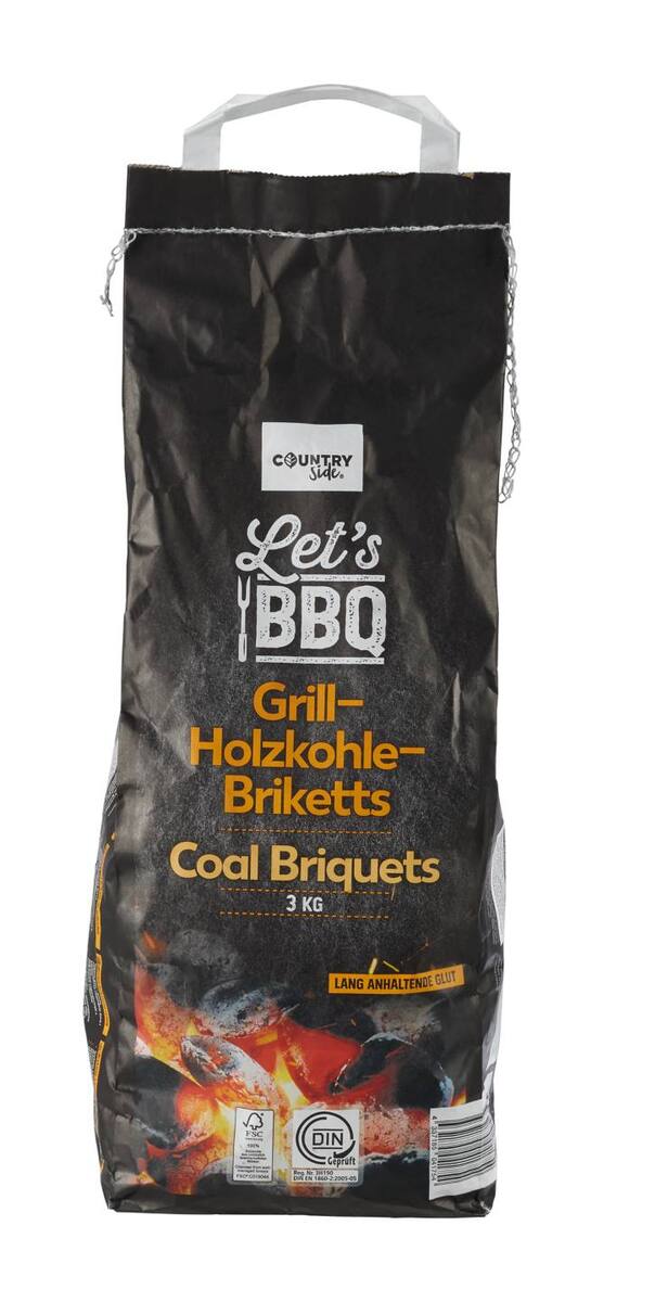 Bild 1 von COUNTRYSIDE® Grill-Holzkohlebriketts, 3-kg-Packg.