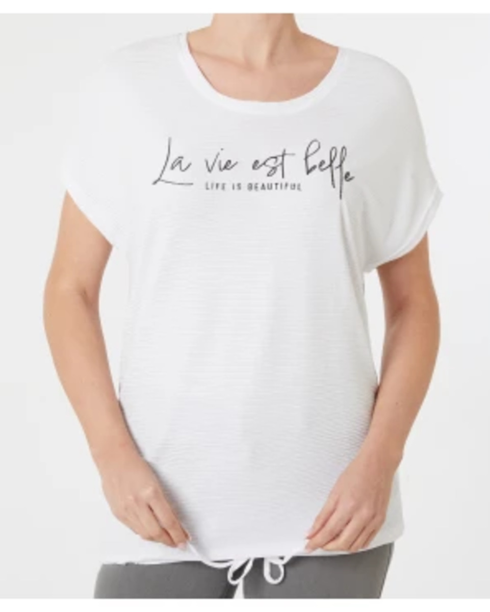 Bild 1 von Weißes T-Shirt, Janina, Tunnelzug am Saum, weiß