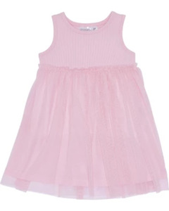 Tüllkleid in Rosa, Ergee, Rundhalsausschnitt, rosa