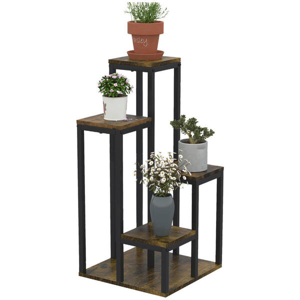 Bild 1 von Outsunny Blumenständer braun MDF B/H/L: ca. 40x81x40 cm