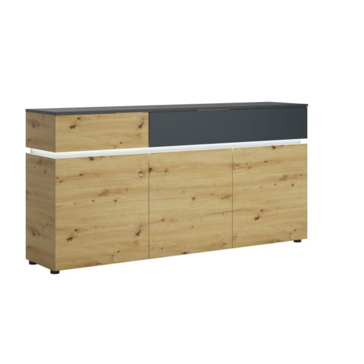 Bild 1 von Sideboard Luci Eiche Artisan Nachbildung/Grau 180,5 x 90 x 40 cm