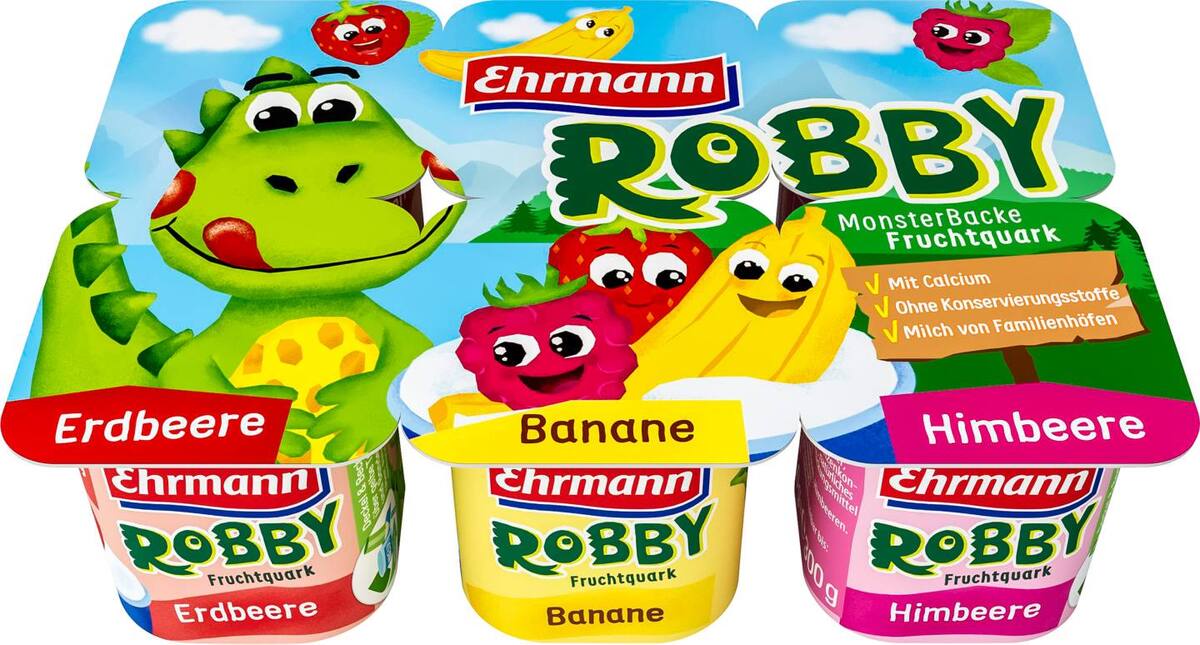 Bild 1 von EHRMANN Robby Früchte-Quark, 6 x 50-g-Becher