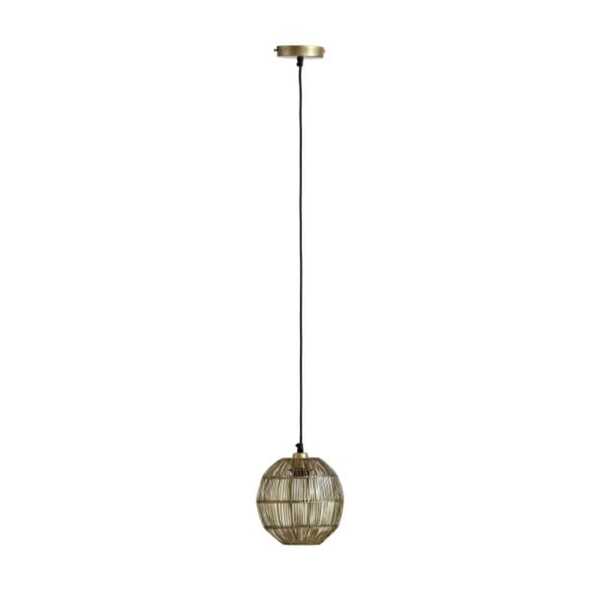 Bild 1 von GLOBO Retrofit Pendelleuchte Hermi II 1-flg Altmessingfarbig 20cm H.120cm Metall,Geflecht,Matt,höheneinstellbar,Innen