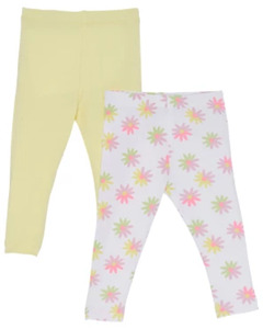 Leggings Blumen, 2er-Pack, Ergee, hellgelb