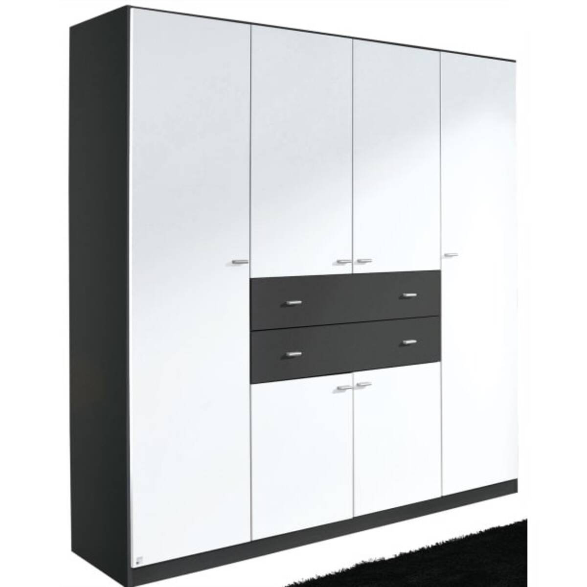 Bild 1 von Drehtüren-Kombischrank Landsberg Alpinweiß/Grau Nachbildung  ca. 181 x 197 x 54 cm