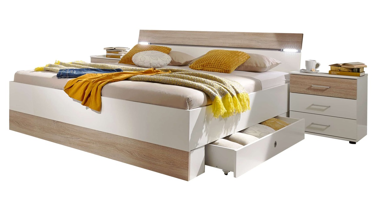 Bild 1 von Bettanlage 180 cm - Beleuchtung und 2 Bettkästen - CHEEP