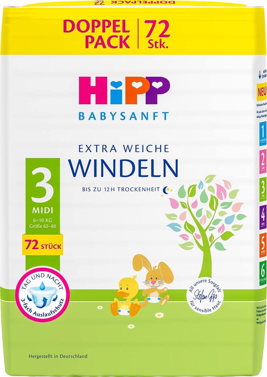 Bild 1 von HIPP Windeln, 52 - 72-St.-Packg.