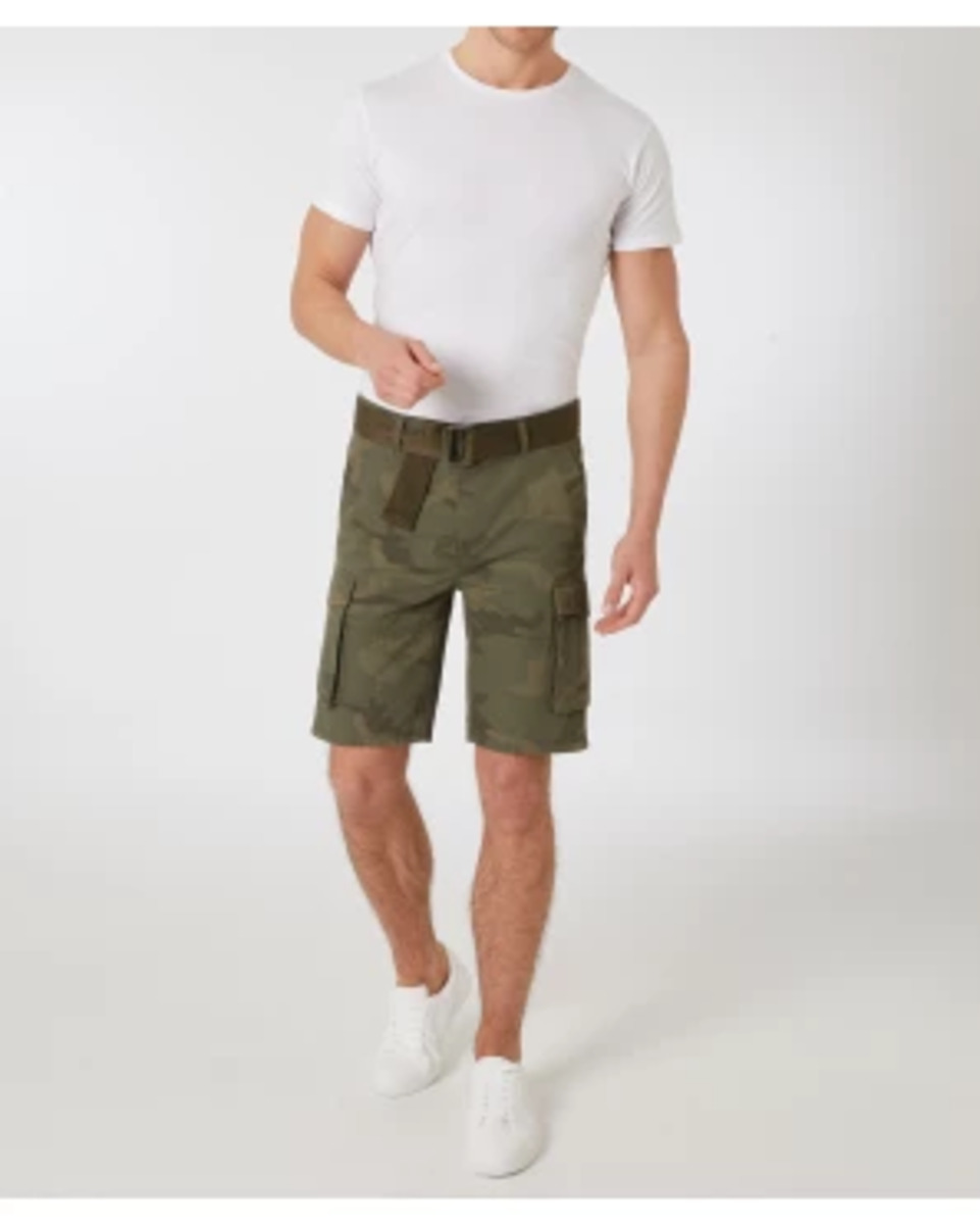 Bild 1 von Cargo-Shorts mit Gürtel, X-Mail, Bermudalänge, Tarndruck