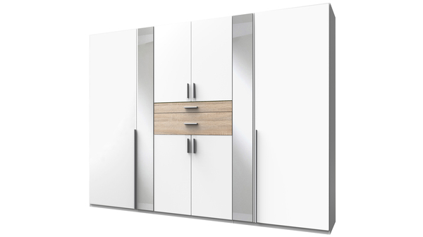 Bild 1 von Kleiderschrank - Spiegel 270 cm weiß - Eiche 8-türig - CHEEP