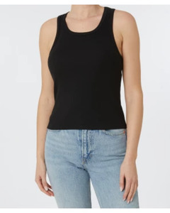 Schwarzes Tanktop, Janina, cropped, schwarz