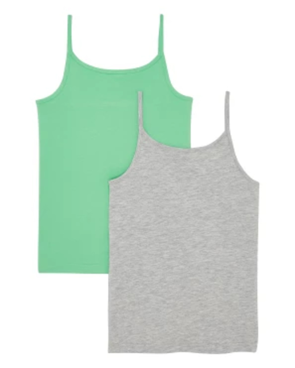 Bild 1 von Doppelpack Spaghettitops, 2er-Pack, Y.F.K., grau/grün