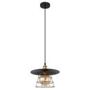 Bild 1 von GLOBO Retrofit Pendelleuchte Viejo 1-flg Schwarz /Altmessingfarbig 30cm H.150cm Metall,Geflecht,Matt,höheneinstellbar,Innen