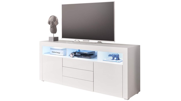 Bild 1 von TV - Lowboard weiß hochglanz 180 cm Beleuchtung - LEEDS