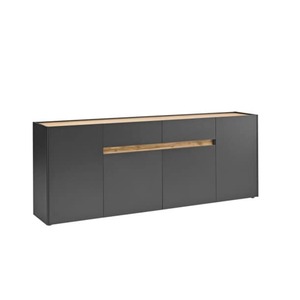Sideboard City Anthrazit matt/Wotan Eiche Dekor 220x87x40 cm