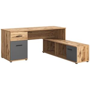 Winkelschreibtisch Mason Basalt Grau / Nox Oak 170 x 76 x 151 cm