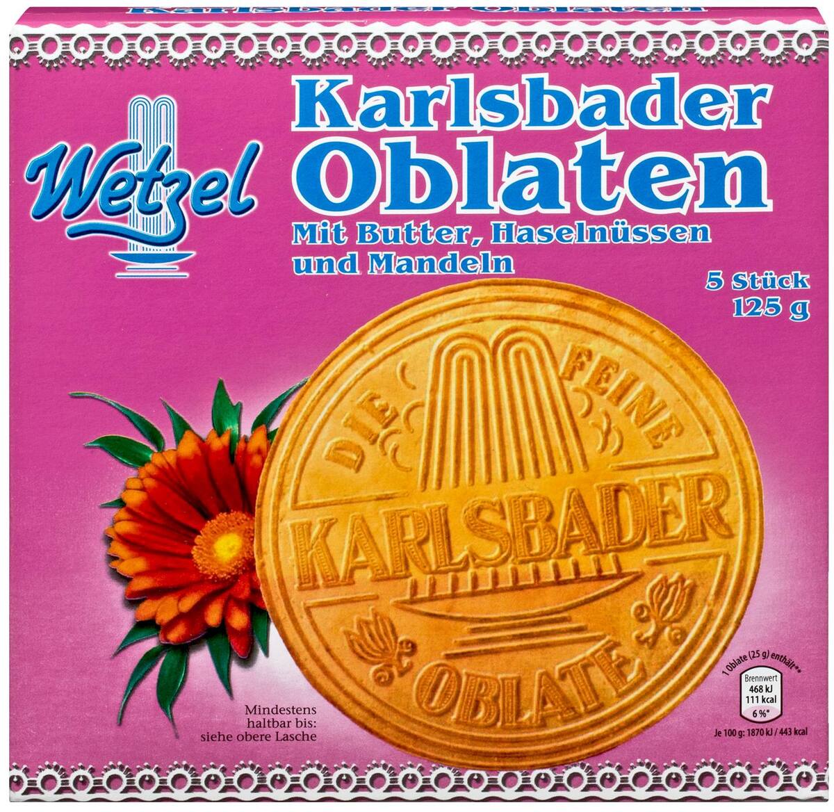 Bild 1 von WETZEL Karlsbader Oblaten, 5 St. = 125-g-Packg.