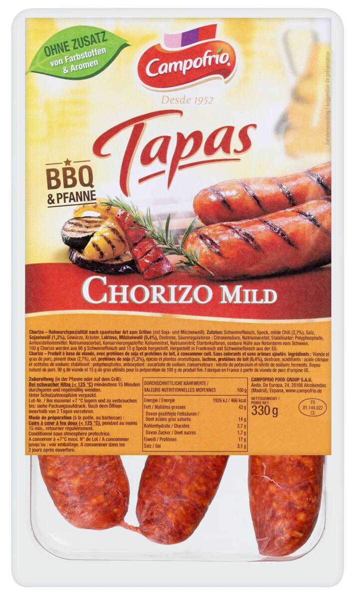 Bild 1 von CAMPOFRIO Chorizo-Griller, 330-g-Packg.