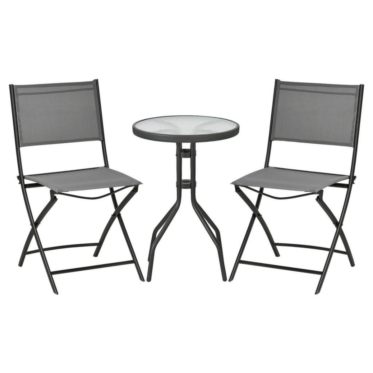 Bild 1 von Outsunny Bistroset grau Stahl B/H/L: ca. 50x72x50 cm