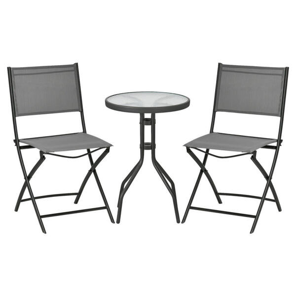 Bild 1 von Outsunny Bistroset grau Stahl B/H/L: ca. 50x72x50 cm