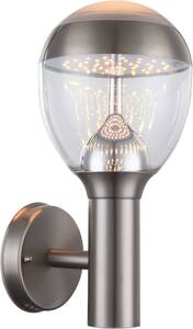 Globo Lighting Wandleuchte m. Bewegungsmelder, Edelstahl