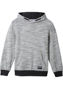 Jungen Kapuzensweatshirt, meliert, 116/122, Grau