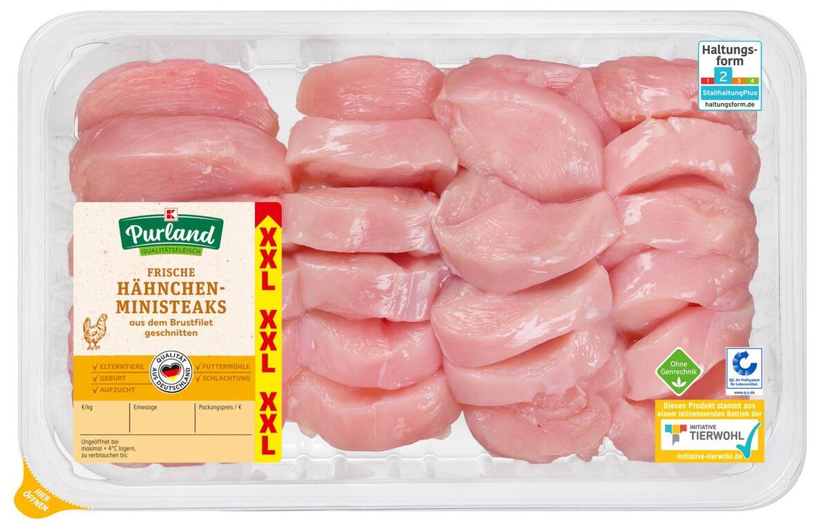 Bild 1 von K-PURLAND Hähnchen-Ministeaks XXL, 800-g-Großpackg.