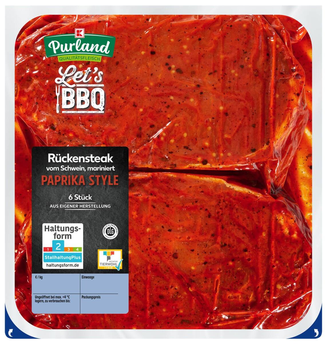 Bild 1 von K-PURLAND Schweinerückensteak mariniert Paprika Style, kg