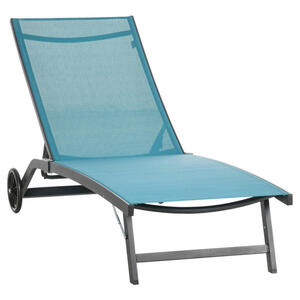 Outsunny Sonnenliege blau Aluminium B/H/L: ca. 165x102x66 cm