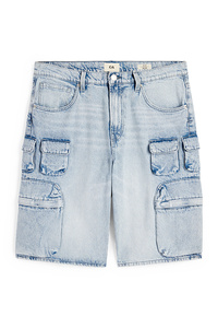 C&A Cargo-Jeans-Shorts, Blau, Größe: W28