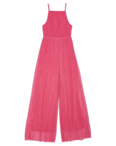 Plissierter Jumpsuit, Y.F.K., elastischer Taillenbund, pink