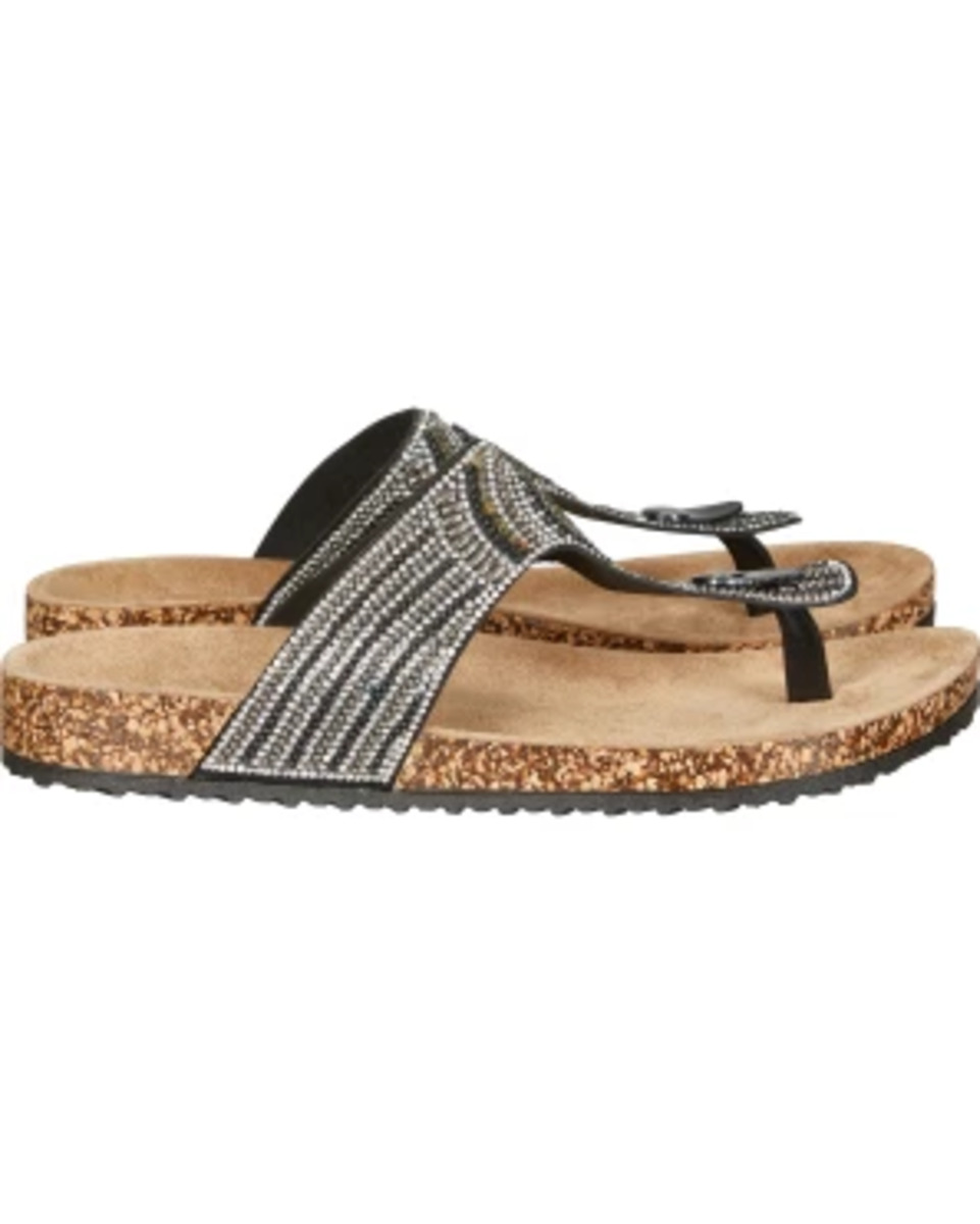 Bild 1 von Modische Zehentrenner, Janina, Perlenbesatz, schwarz