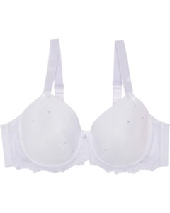 BH mit Strasssteinen, Janina curved, verstellbare Träger, weiß
