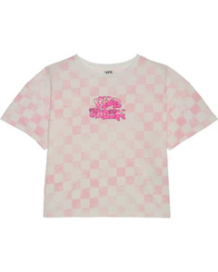 T-Shirt Oversize, Y.F.K., Rundhalsausschnitt, weiß gemustert
