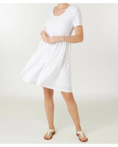 Weißes Kleid, Janina, Lochstickereien, weiß