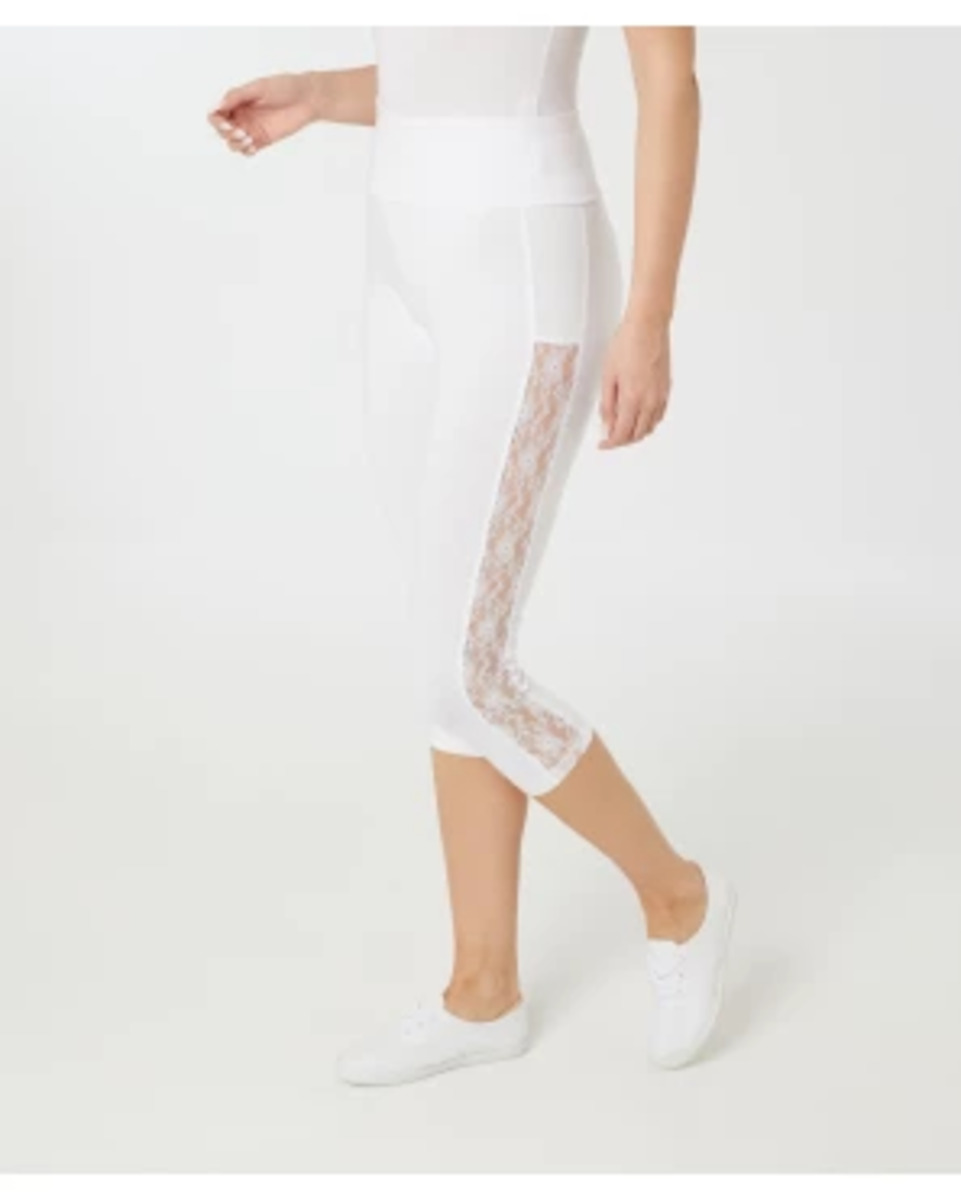 Bild 1 von Leggings mit Spitze, Janina, Caprilänge, weiß
