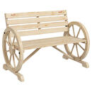Bild 1 von Outsunny Gartenbank natur Holz B/H/L: ca. 56x105,5x79 cm