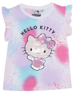 Hello Kitty T-Shirt, Wendepailletten, weiß