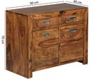 Bild 3 von WOHNLING Sheesham Massiv Sideboard 90 x 40 x 70 cm montiert - Massivholz