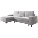 Bild 2 von Ecksofa SAIGON Cord Grau mit Bettfunktion und Bettkasten Bett Sofa Schlafsofa Ottomane links