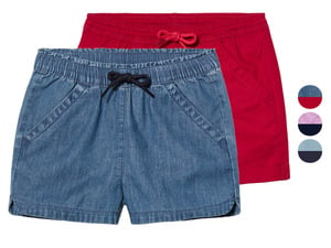 lupilu® Kleinkinder Shorts, 2 Stück, reine Baumwolle