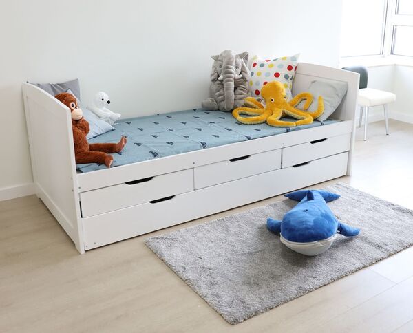 Bild 1 von Better Home Funktionsbett ca. 90 x 200 cm ausziehbares Bett & 3 Schubladen weiß