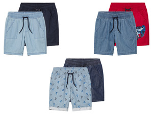 lupilu® Kleinkinder Shorts, 2 Stück, aus reiner Baumwolle