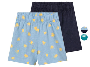 lupilu® Baby Shorts, 2 Stück, aus reiner Baumwolle