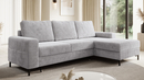 Bild 1 von Ecksofa SAIGON Cord Grau mit Bettfunktion und Bettkasten Bett Sofa Schlafsofa Ottomane rechts