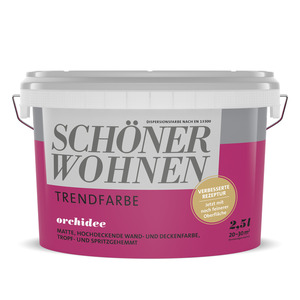 SchoenerWohnen - 
            Schöner Wohnen Wand- und Deckenfarbe Trendfarbe 'Orchidee' dunkelpink matt 2,5 l